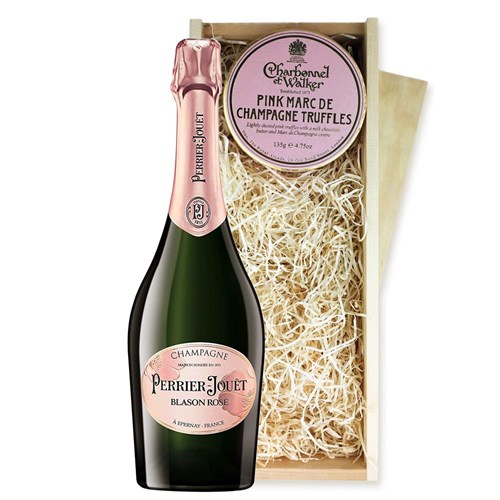 Perrier Jouet Rose Champagne 75cl And Pink Marc de Charbonnel Chocolates Box